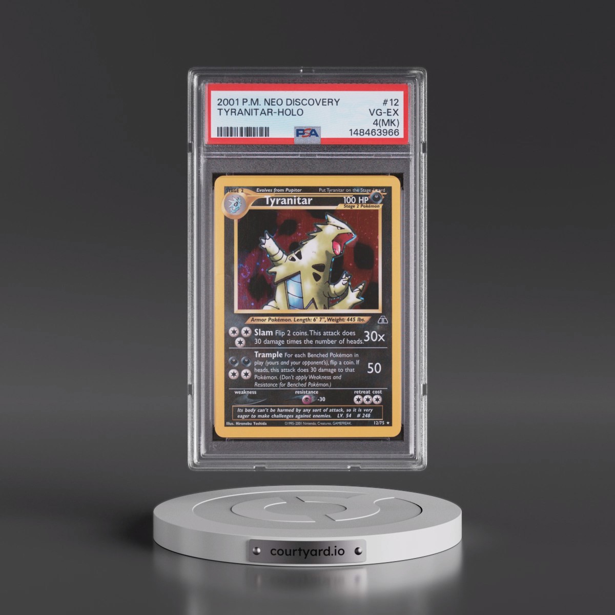 2001 Pokémon Neo Discovery #12 Tyranitar - Holo (PSA 4 VG-EX)