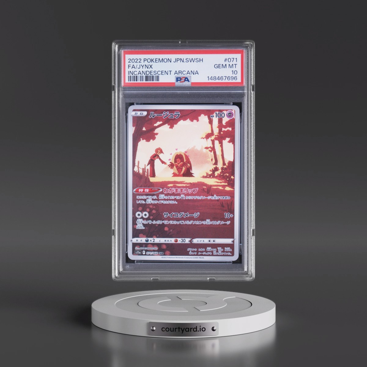 2022 Pokémon Sword & Shield Incandescent Arcana #071 Jynx - Full Art (PSA 10 GEM MINT)