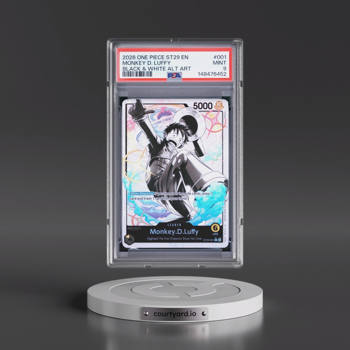 2026 One Piece Starter Deck ST29-Egghead #001 Monkey D. Luffy - Black & White Alternate Art (PSA 9 MINT)