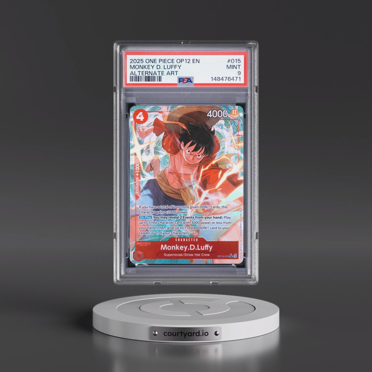 2025 One Piece OP12-Legacy of the Master #015 Monkey D. Luffy - Alternate Art (PSA 9 MINT)