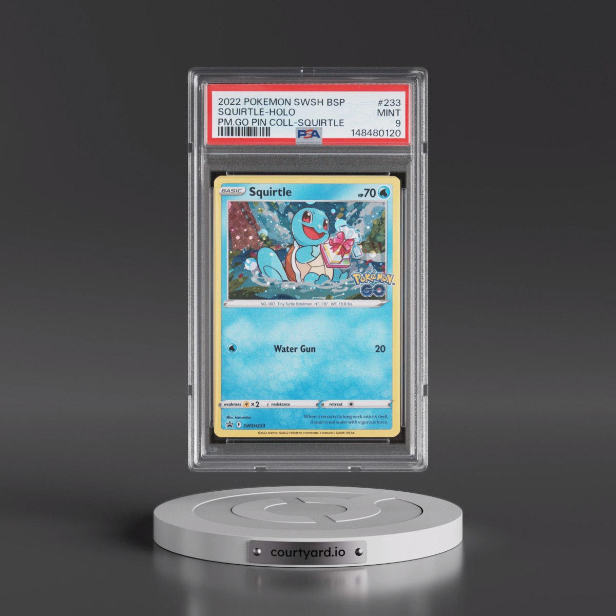 2022 Pokémon Swsh Black Star Promo #233 Squirtle - Holo Pokemon Go Pin Collection-Squirtle (PSA 9 MINT)