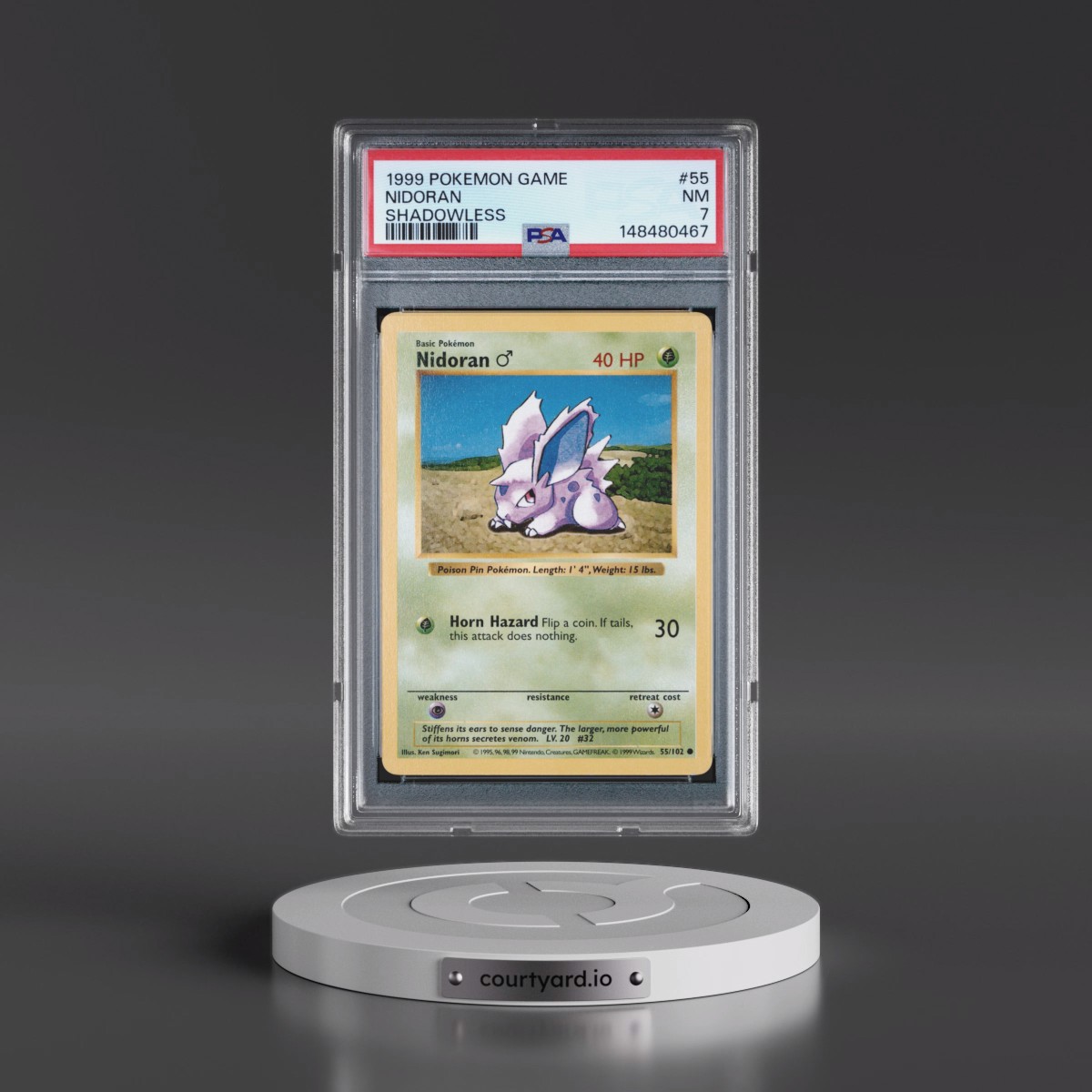 1999 Pokémon Game #55 Nidoran - Shadowless (PSA 7 NM)