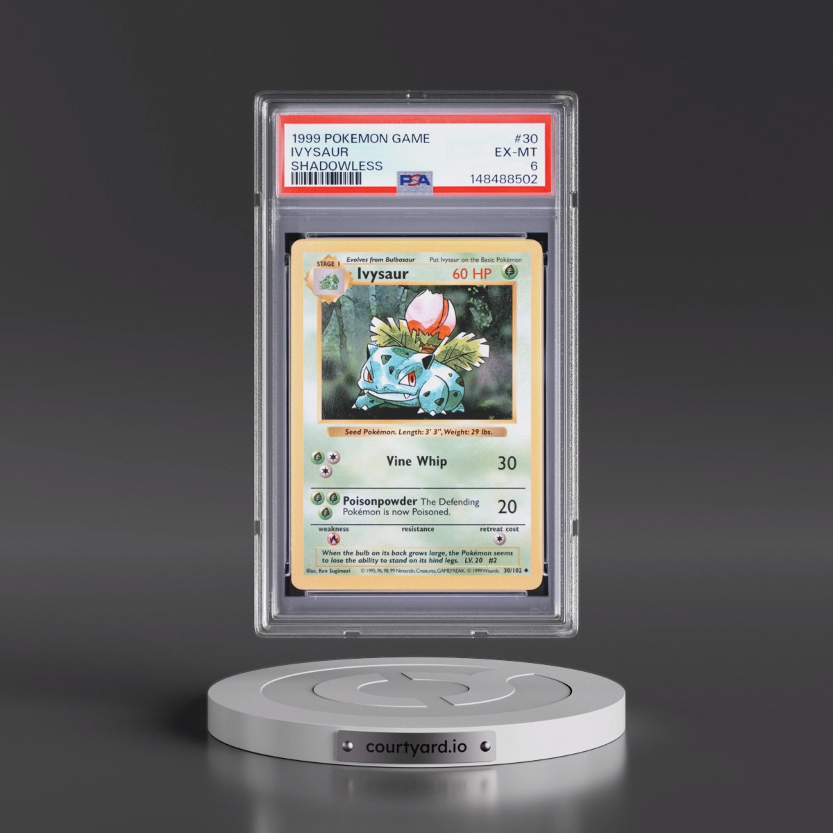 1999 Pokémon Game #30 Ivysaur - Shadowless (PSA 6 EX-MT)