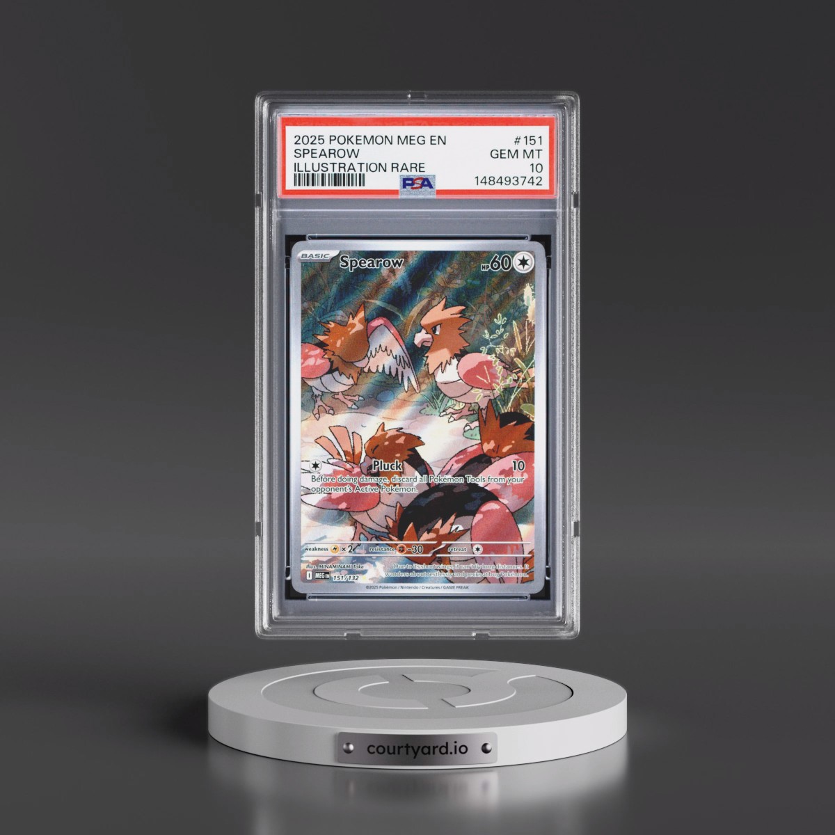 2025 Pokémon Meg EN-Mega Evolution #151 Spearow - Illustration Rare (PSA 10 GEM MINT)