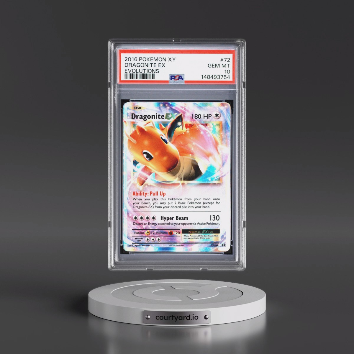 2016 Pokémon XY Evolutions #72 Dragonite EX - Holo (PSA 10 GEM MINT)