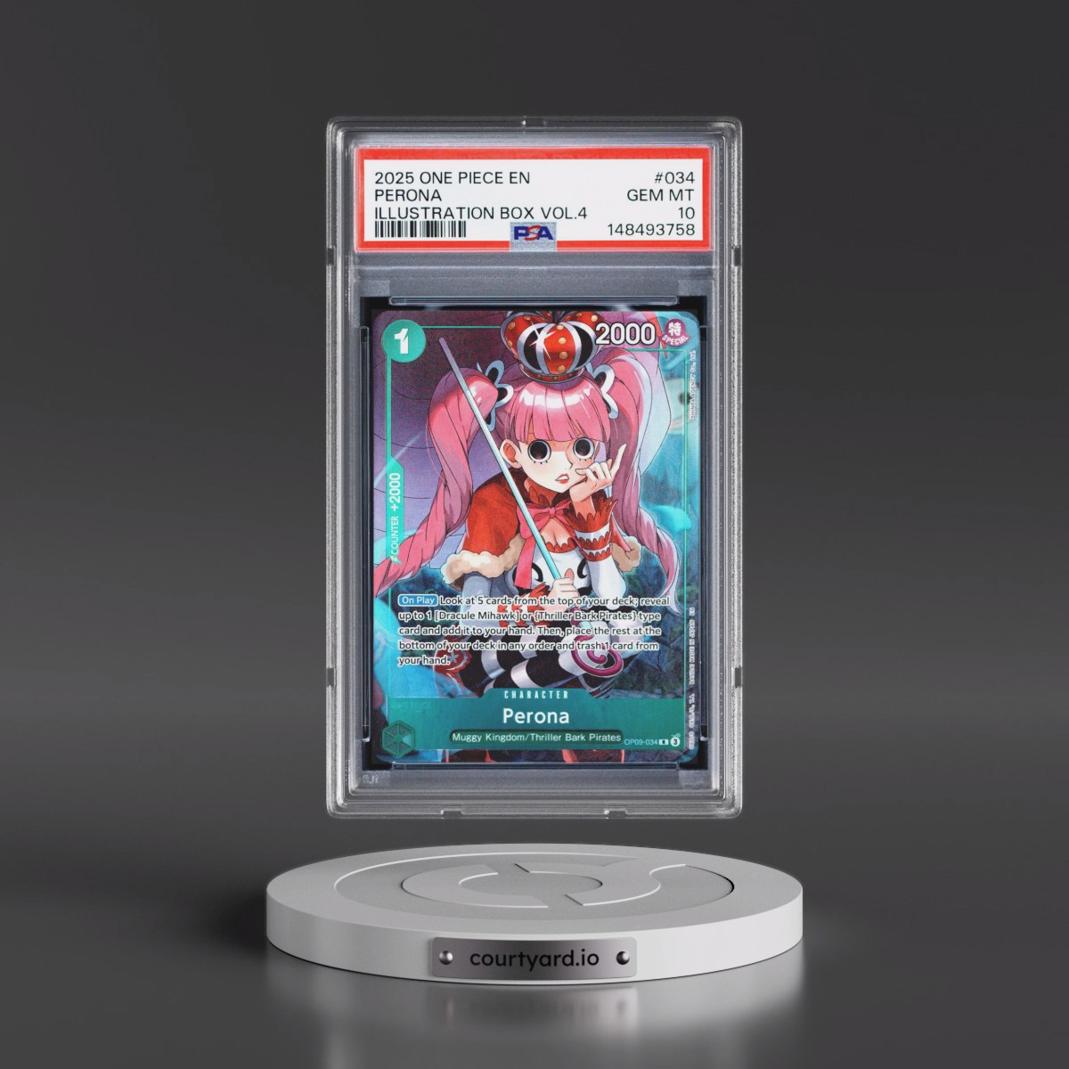 2025 One Piece Promos #034 Perona - Illustration Box Vol.4 (PSA 10 GEM MINT)