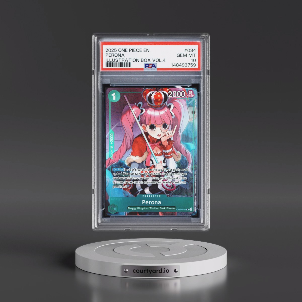 2025 One Piece Promos #034 Perona - Illustration Box Vol.4 (PSA 10 GEM MINT)