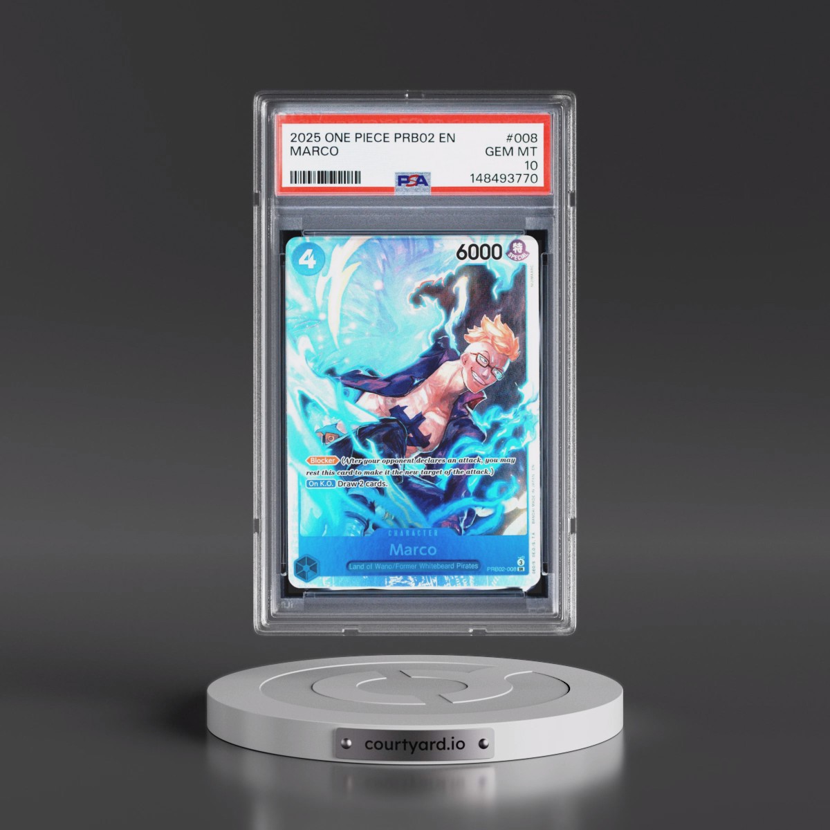 2025 One Piece PRB02-Premium Booster -One Piece Card the Best- Vol.2 #008 Marco (PSA 10 GEM MINT)