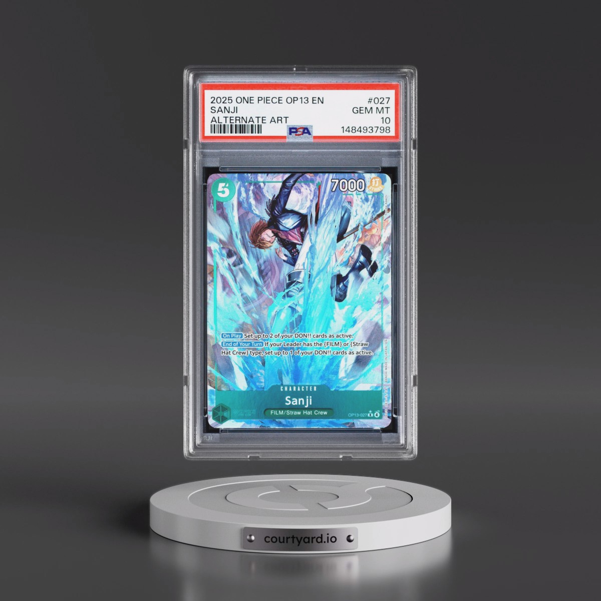 2025 One Piece OP13-Carrying on His Will #027 Sanji - Alternate Art (PSA 10 GEM MINT)
