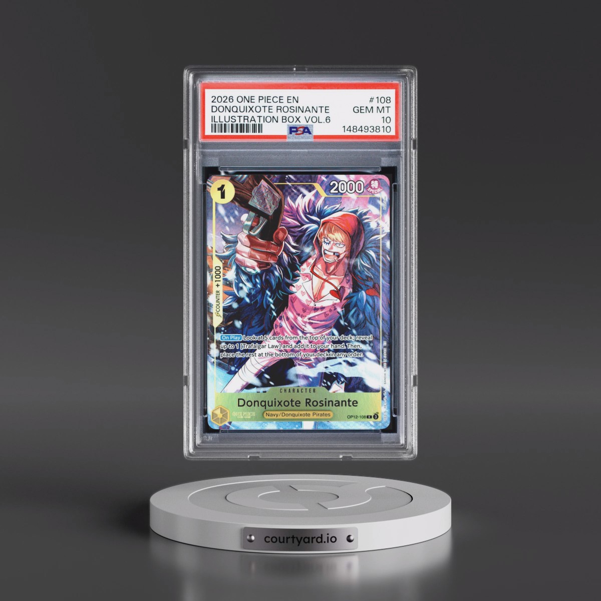 2026 One Piece Promos #108 Donquixote Rosinante - Illustration Box Vol.6 (PSA 10 GEM MINT)