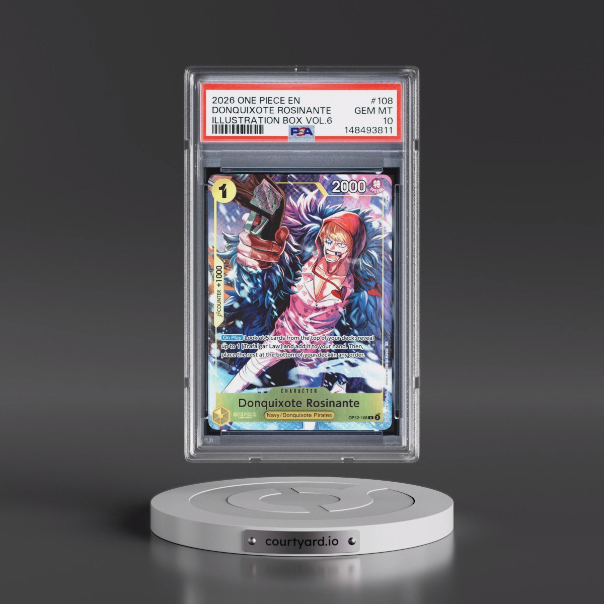 2026 One Piece Promos #108 Donquixote Rosinante - Illustration Box Vol.6 (PSA 10 GEM MINT)