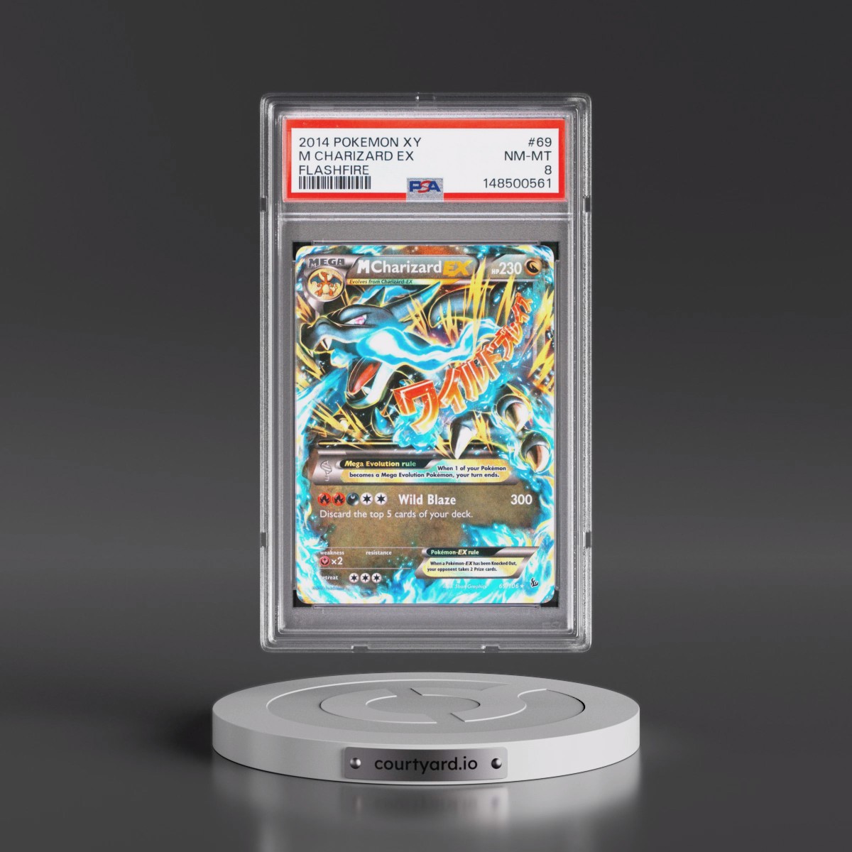2014 Pokémon XY Flashfire #69 M Charizard EX - Holo (PSA 8 NM-MT)