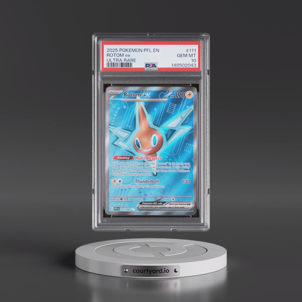 2025 Pokémon Pfl EN-Phantasmal Flames #111 Rotom EX - Holo Ultra Rare (PSA 10 GEM MINT)