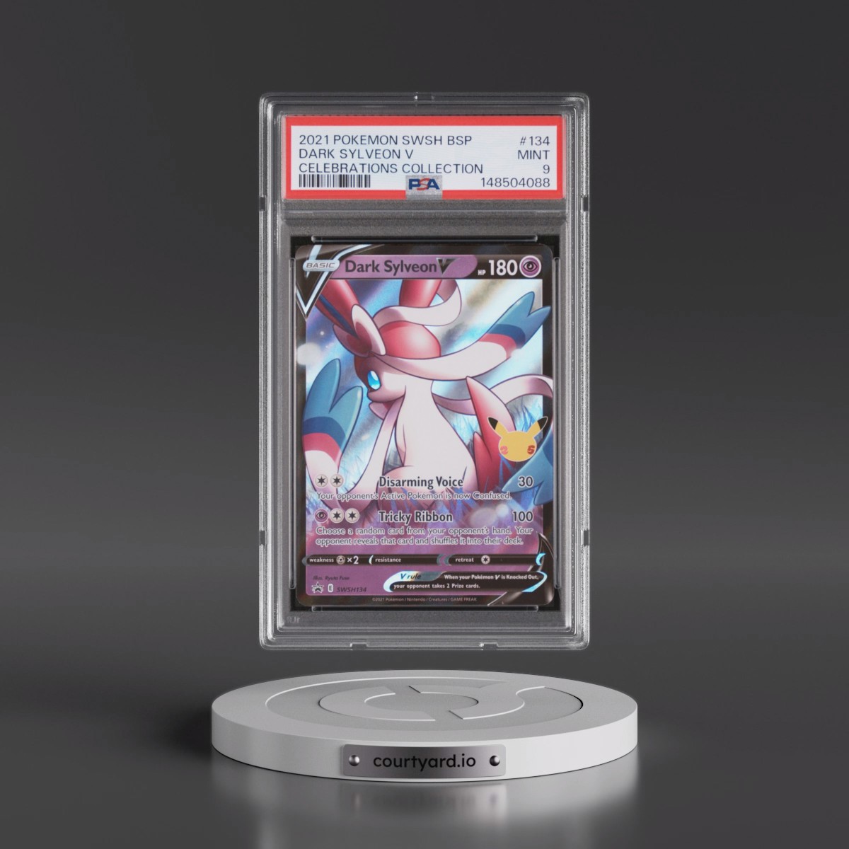 2021 Pokémon Swsh Black Star Promo #134 Dark Sylveon V - Holo Celebrations Collection (PSA 9 MINT)