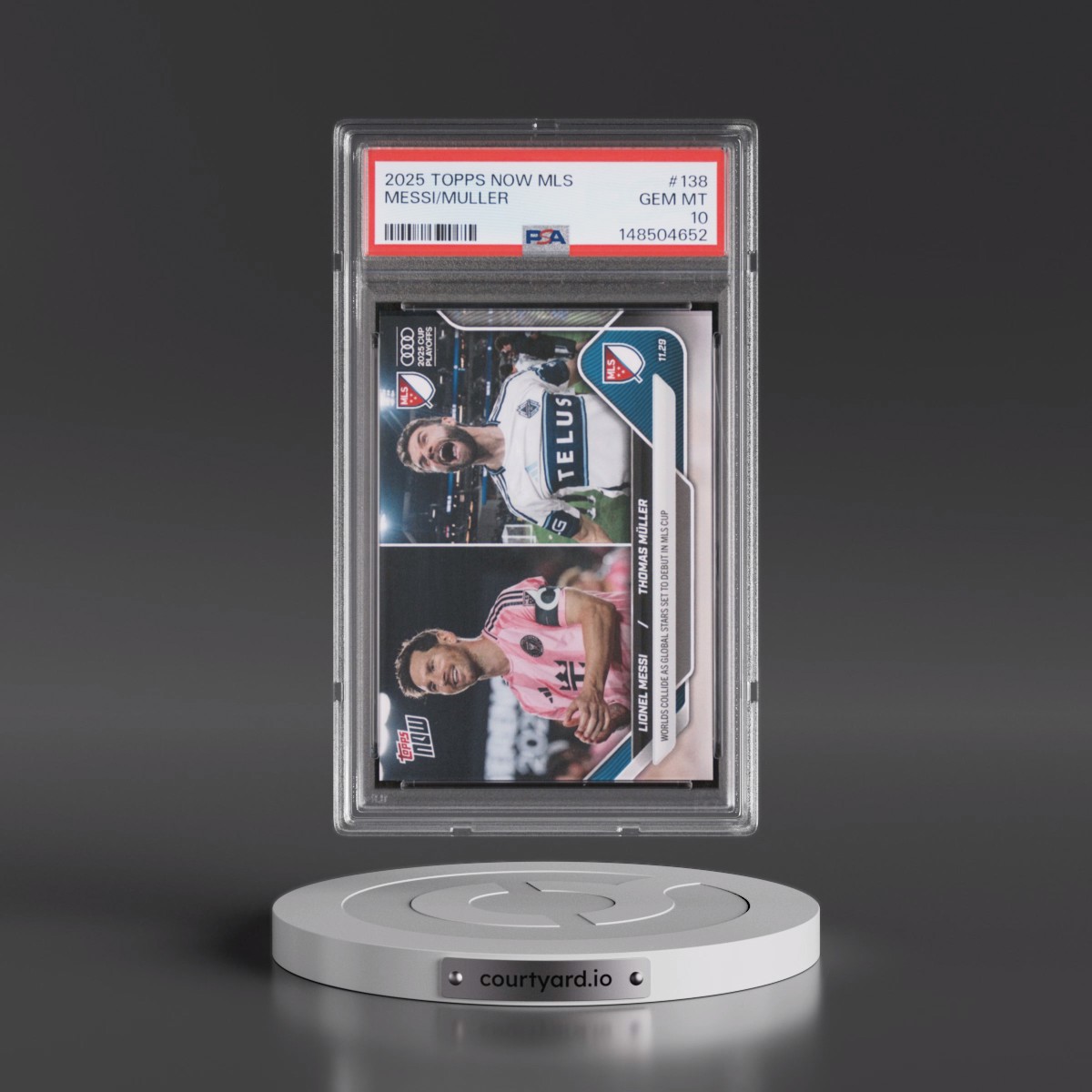 2025 Topps Now MLS #138 Lionel Messi/Thomas Muller (PSA 10 GEM MINT)