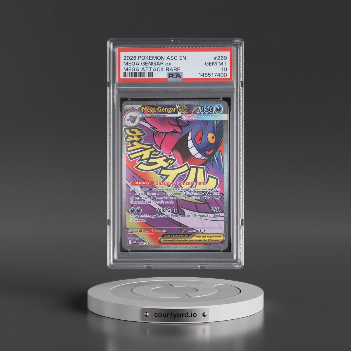 2026 Pokémon Asc EN-Ascended Heroes #269 Mega Gengar EX - Holo Mega Attack Rare (PSA 10 GEM MINT)