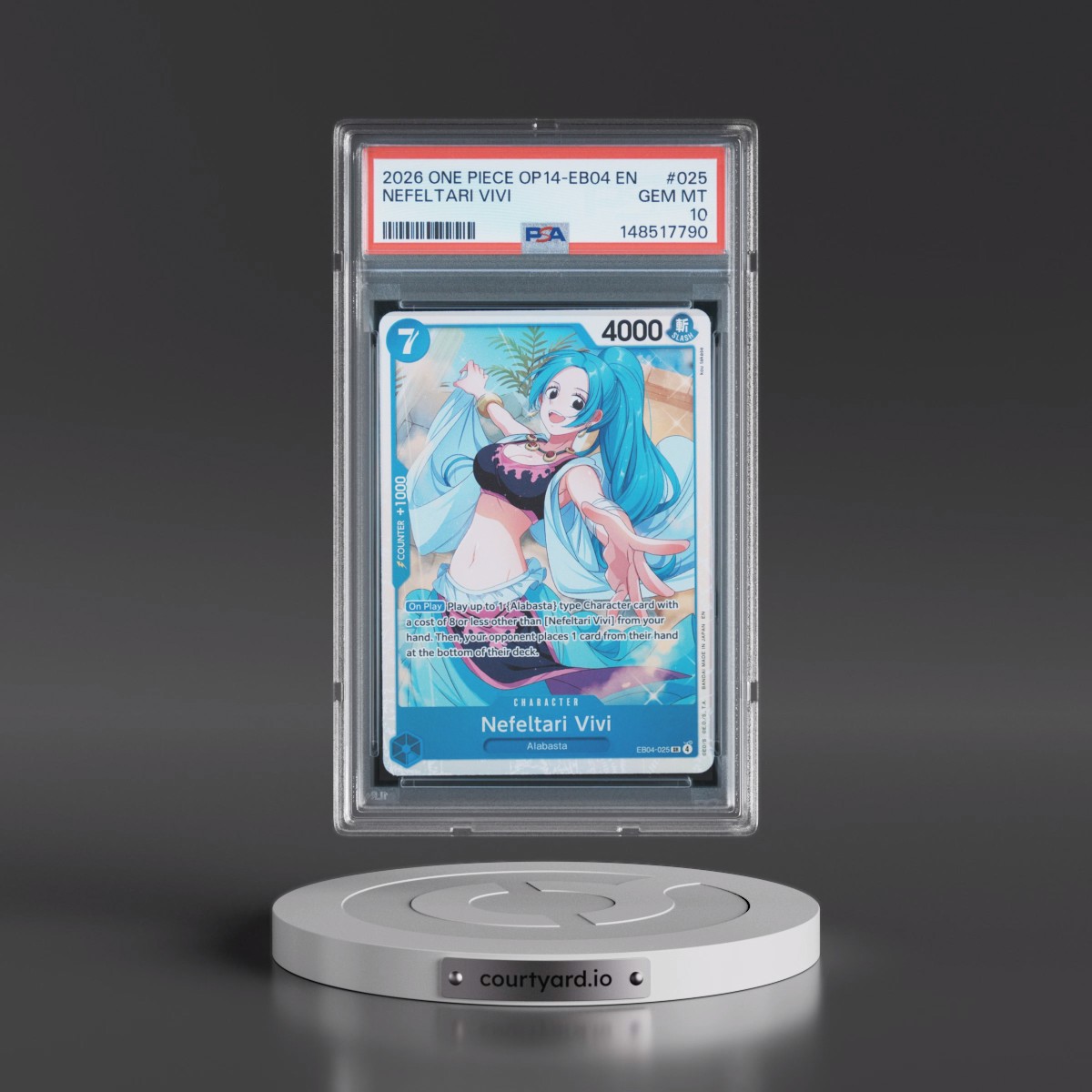 2026 One Piece OP14-EB04-the Azure Sea's Seven #025 Nefeltari Vivi (PSA 10 GEM MINT)