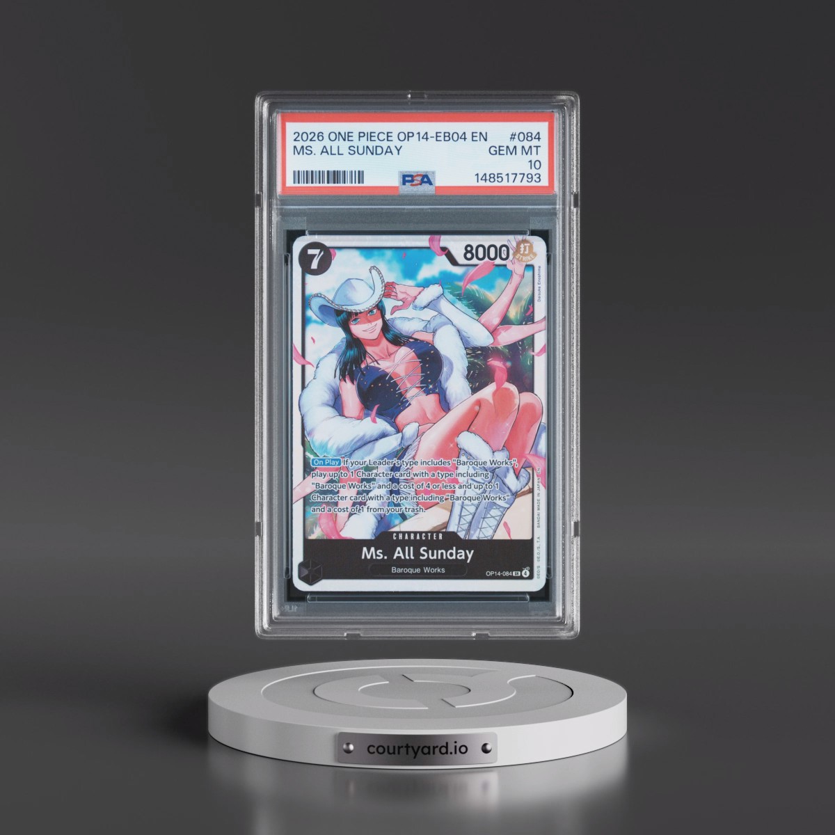 2026 One Piece OP14-EB04-the Azure Sea's Seven #084 MS. All Sunday (PSA 10 GEM MINT)