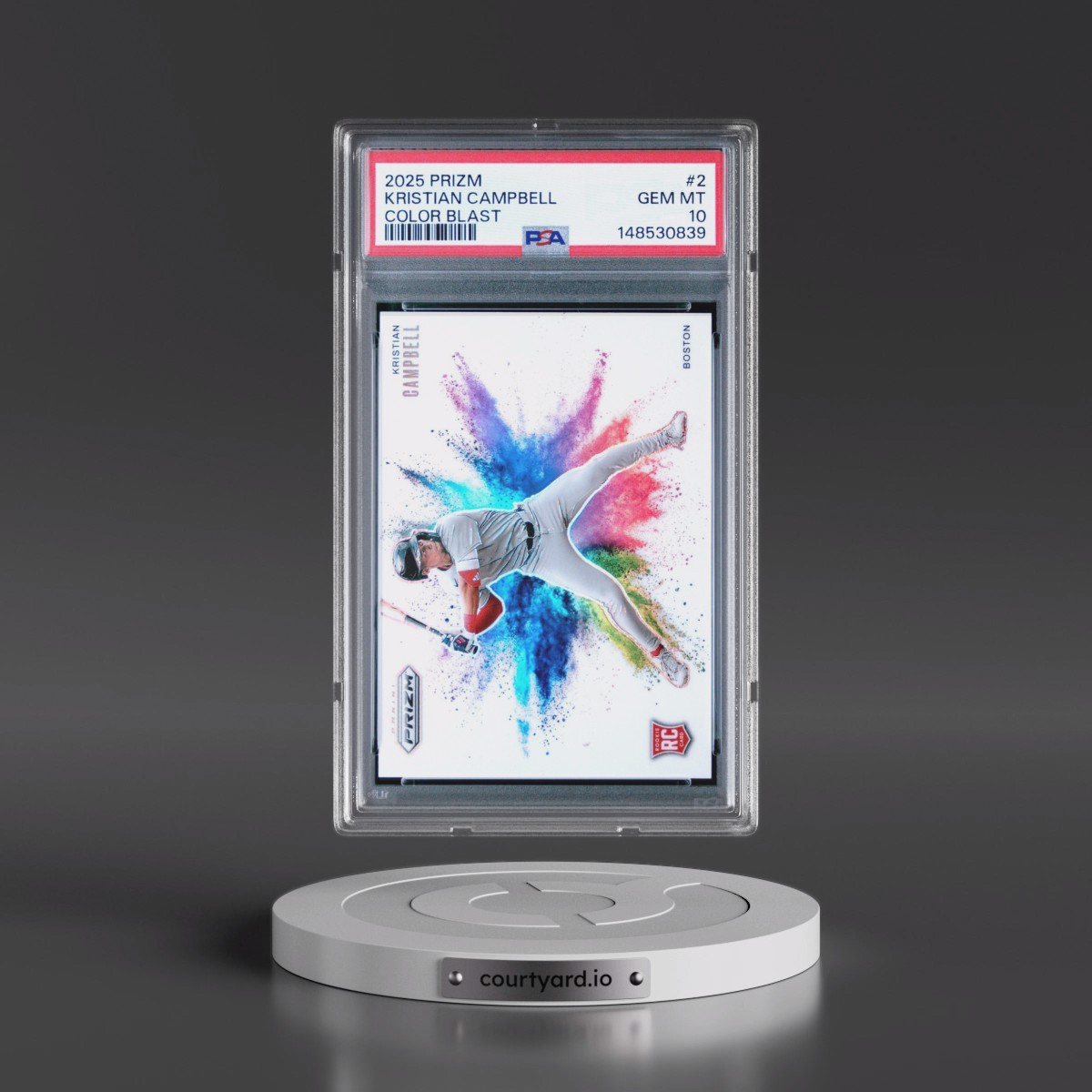 2025 Panini Prizm Color Blast #2 Kristian Campbell (PSA 10 GEM MINT)