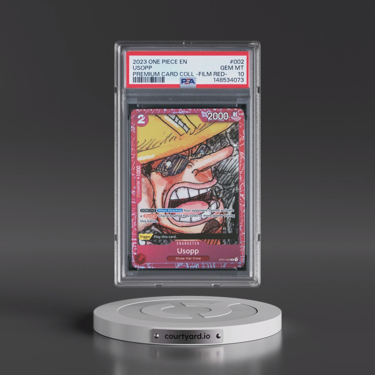 2023 One Piece Premium Card Collection -One Piece Film Red #002 Usopp (PSA 10 GEM MINT)
