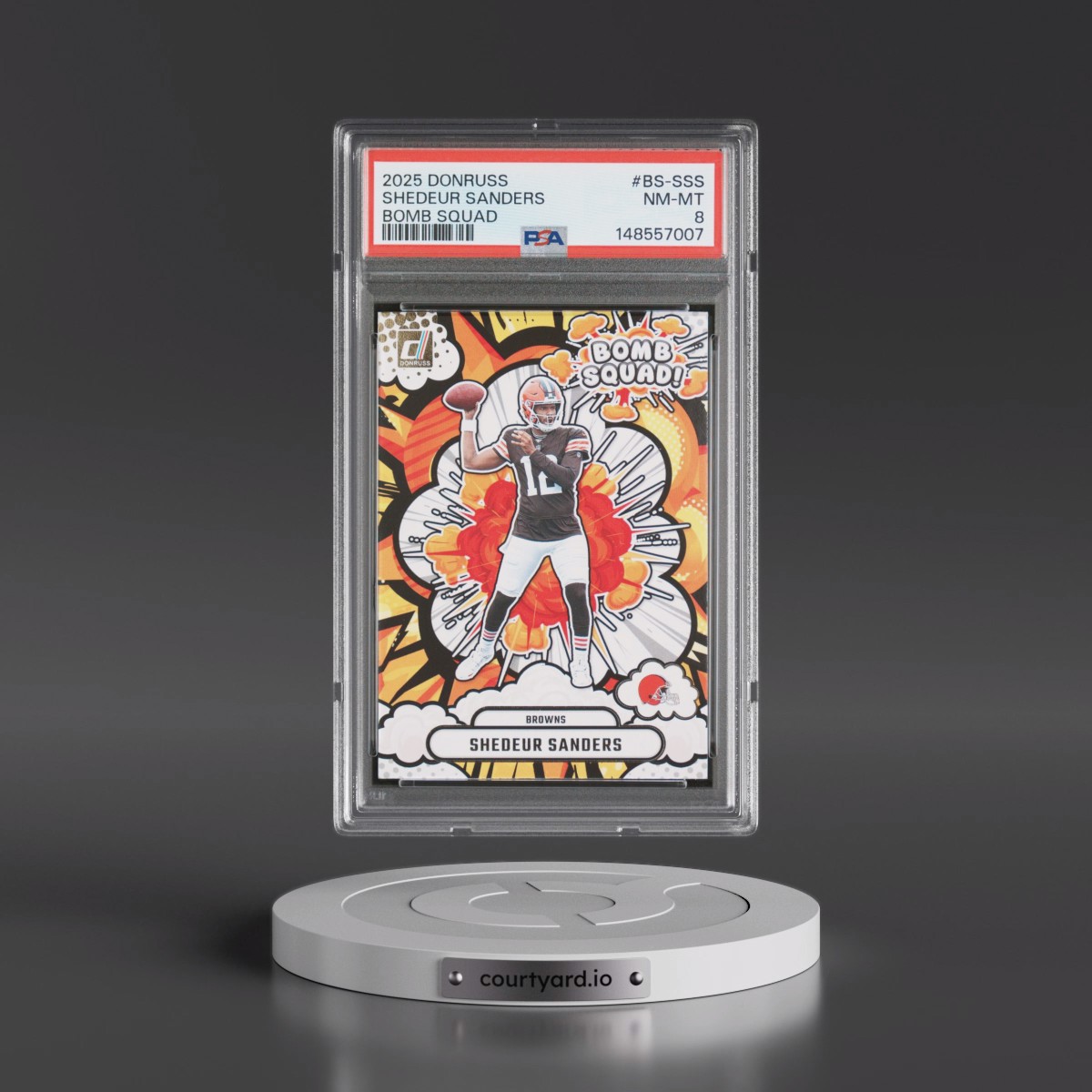 2025 Panini Donruss Bomb Squad #BS-SSS Shedeur Sanders (PSA 8 NM-MT)