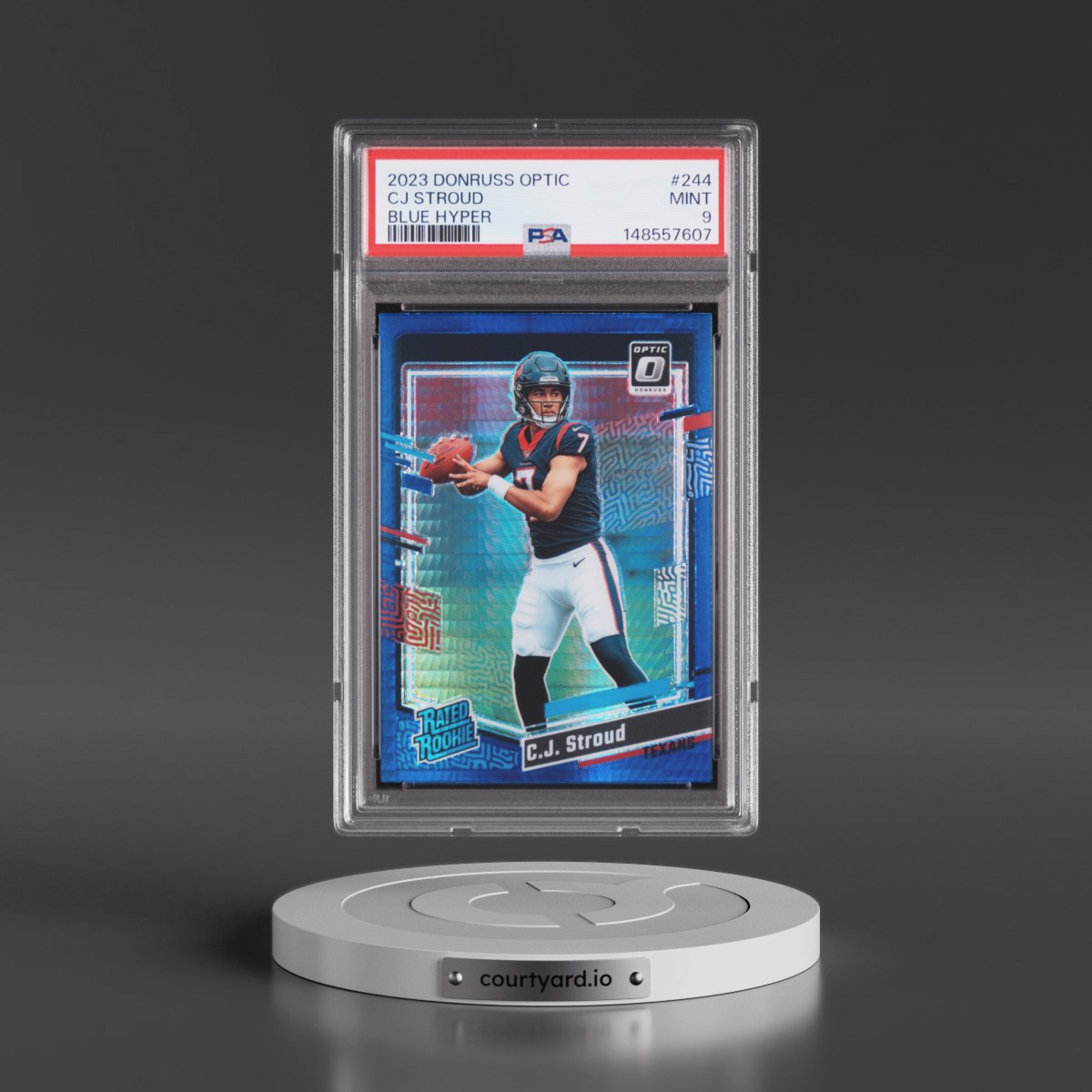 2023 Panini Donruss Optic #244 CJ Stroud - Blue Hyper (PSA 9 MINT)