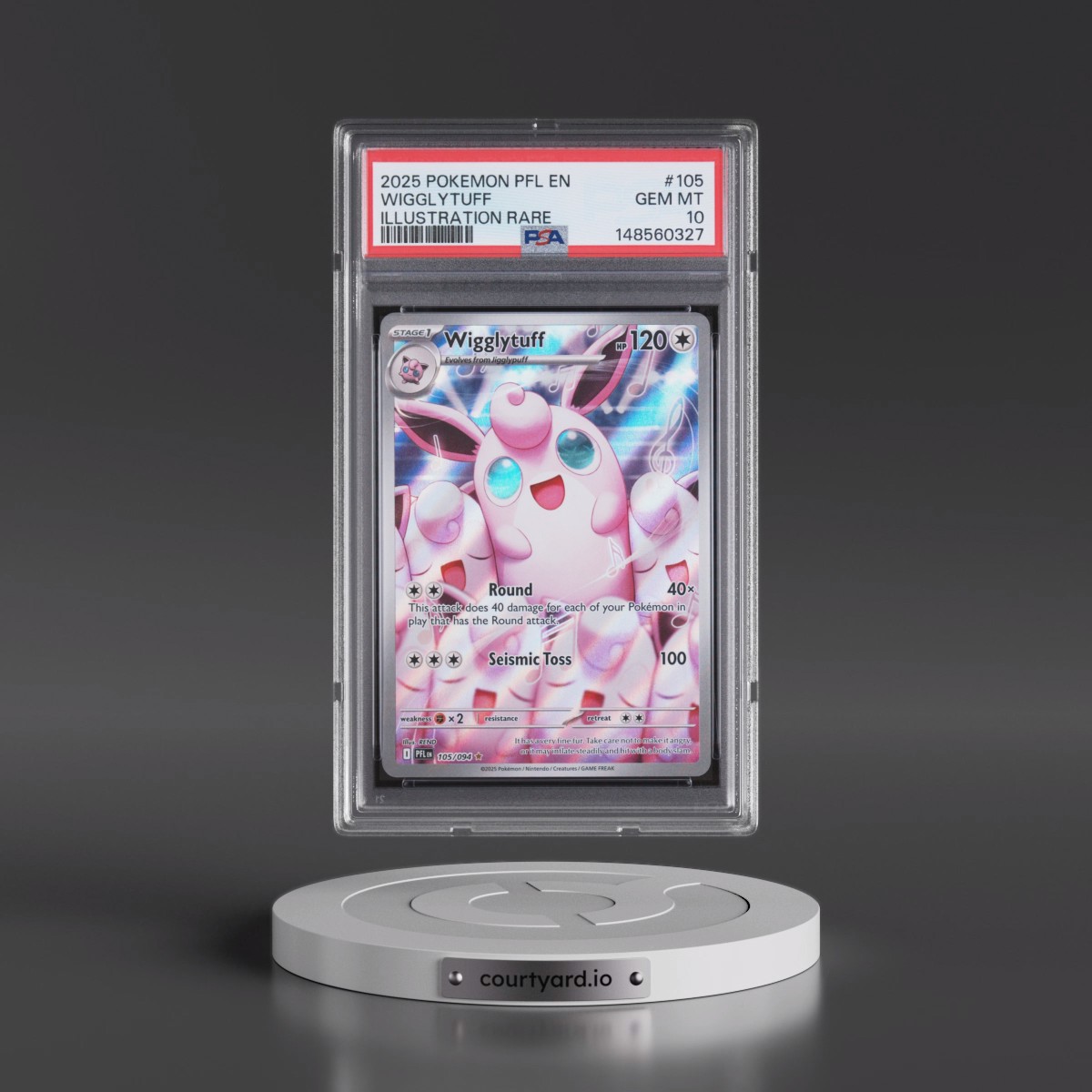 2025 Pokémon Pfl EN-Phantasmal Flames #105 Wigglytuff - Illustration Rare (PSA 10 GEM MINT)