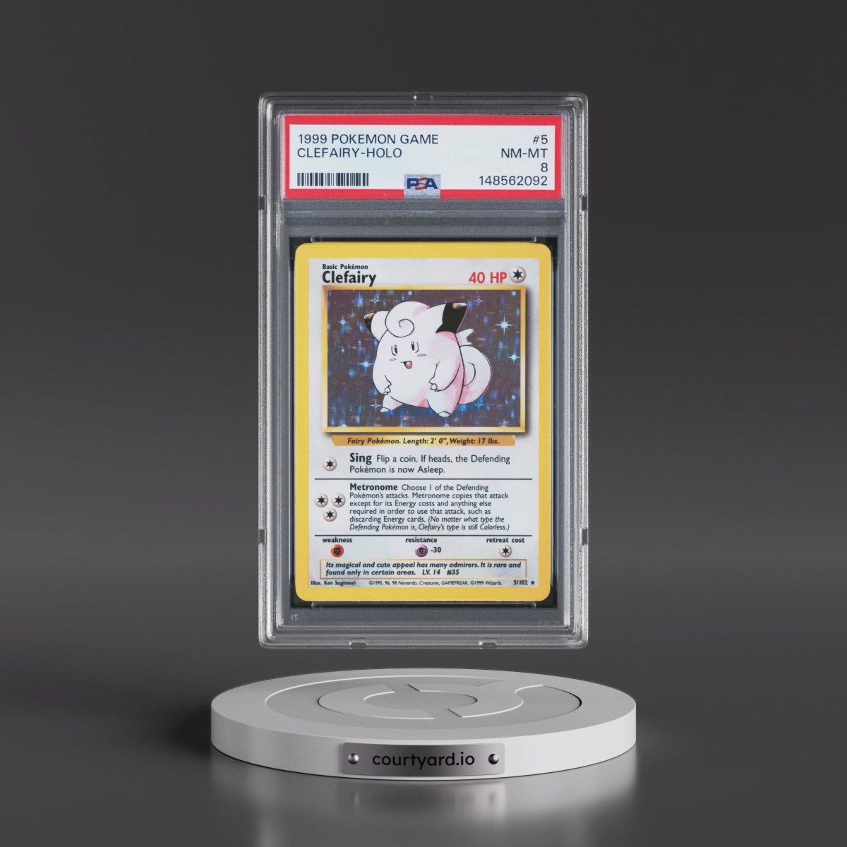 1999 Pokémon Game #5 Clefairy - Holo (PSA 8 NM-MT)