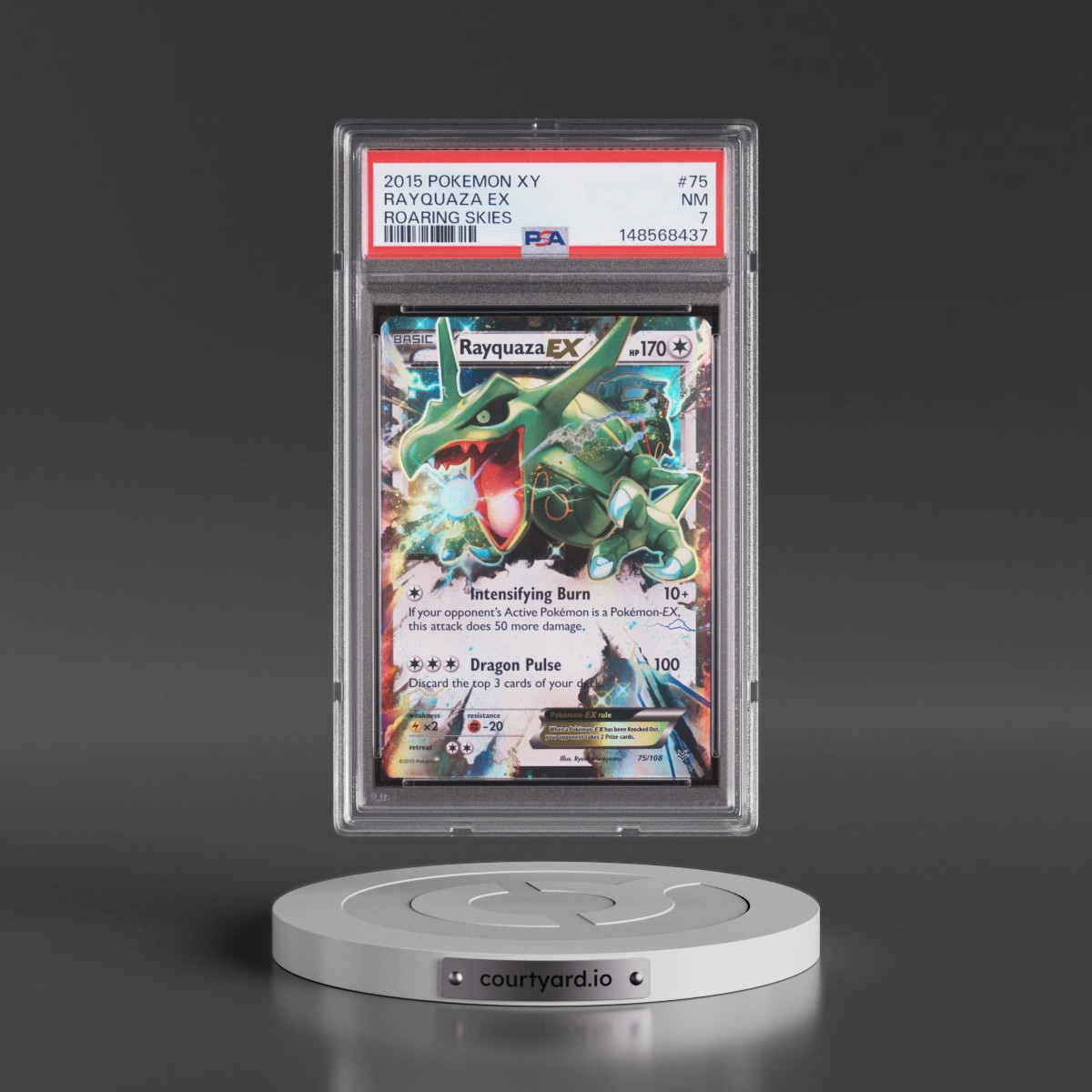 2015 Pokémon XY Roaring Skies #75 Rayquaza EX - Holo (PSA 7 NM)