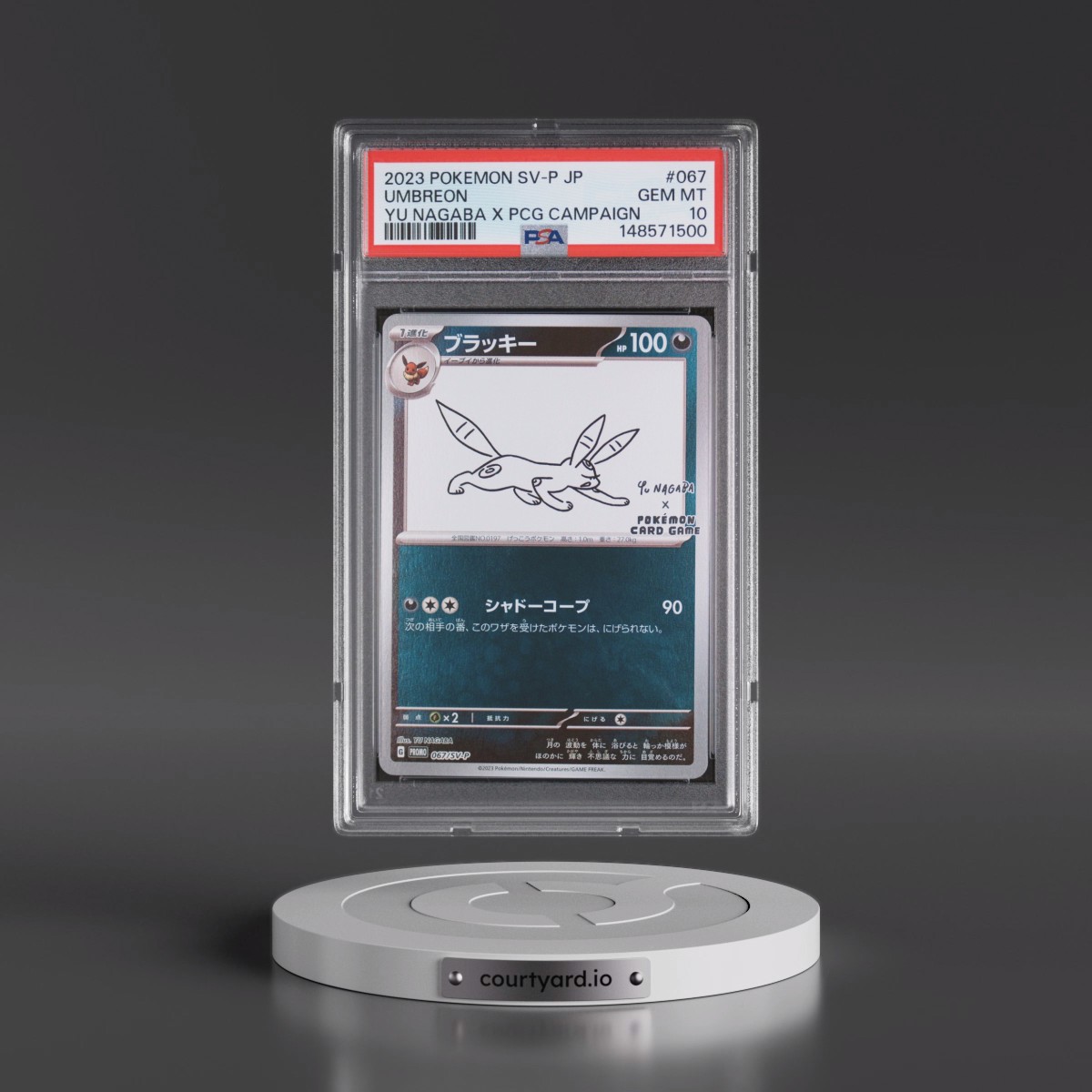 2023 Pokémon SV-P Promo #067 Umbreon - YU Nagaba X Pokemon Card Game Campaign (PSA 10 GEM MINT)