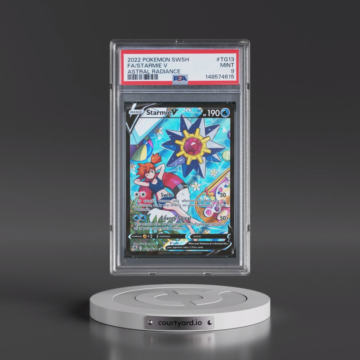 2022 Pokémon Sword & Shield Astral Radiance #TG13 Starmie V - Holo Full Art (PSA 9 MINT)