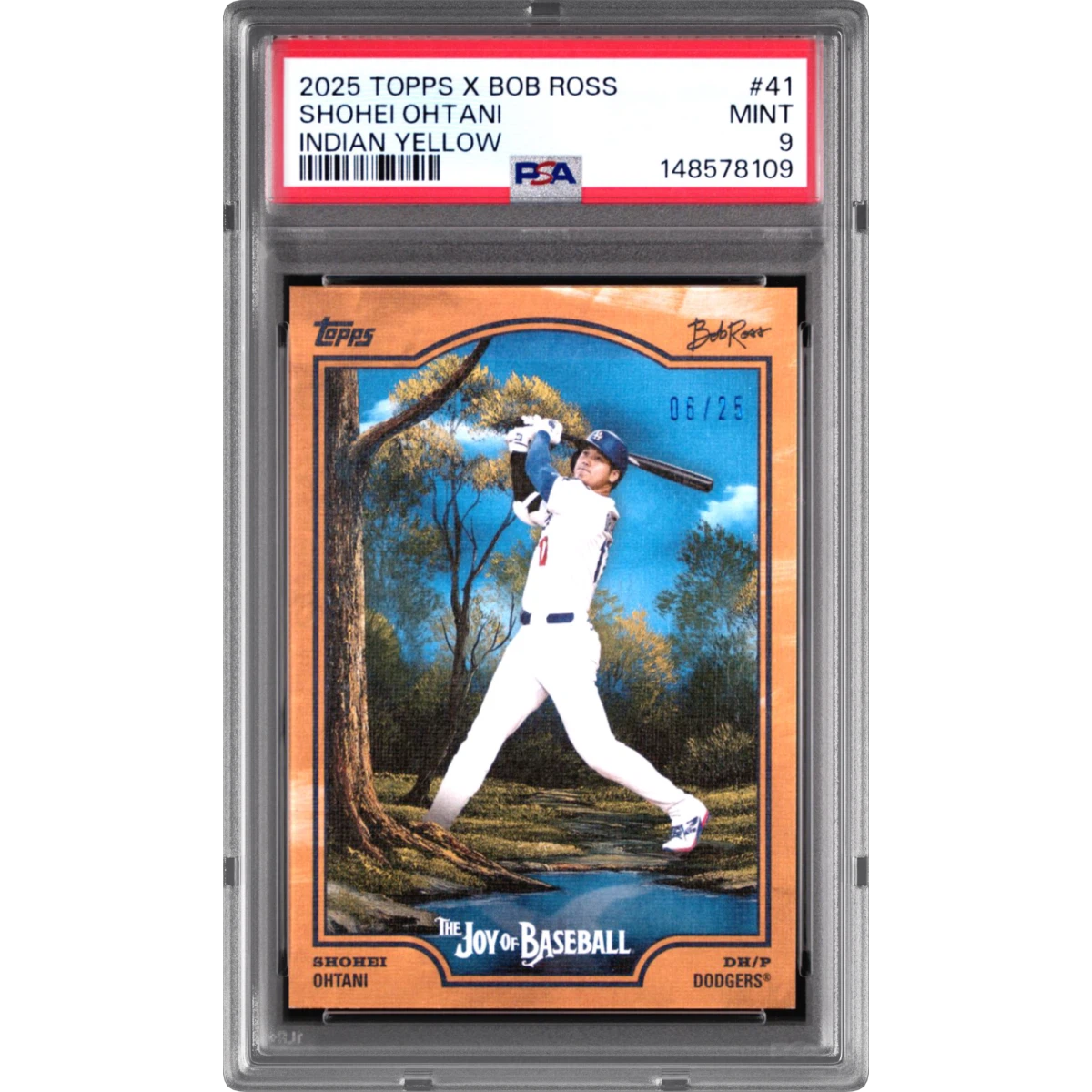 2025 Topps X Bob Ross the Joy of Baseball #41 Shohei Ohtani - Indian Yellow (PSA 9 MINT)