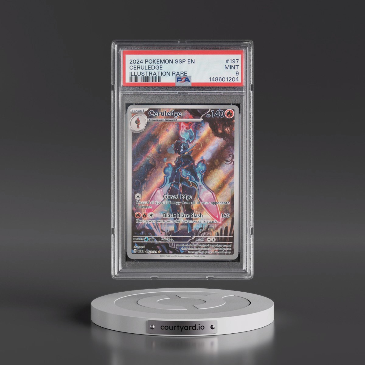 2024 Pokémon Ssp EN-Surging Sparks #197 Ceruledge - Illustration Rare (PSA 9 MINT)