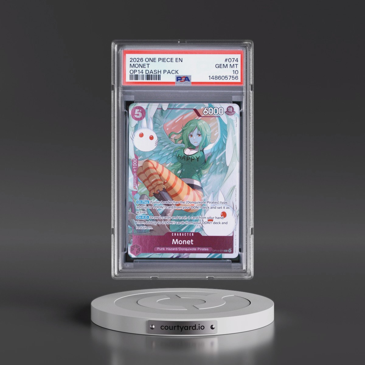 2026 One Piece the Azure Sea's Seven Dash Pack #074 Monet (PSA 10 GEM MINT)