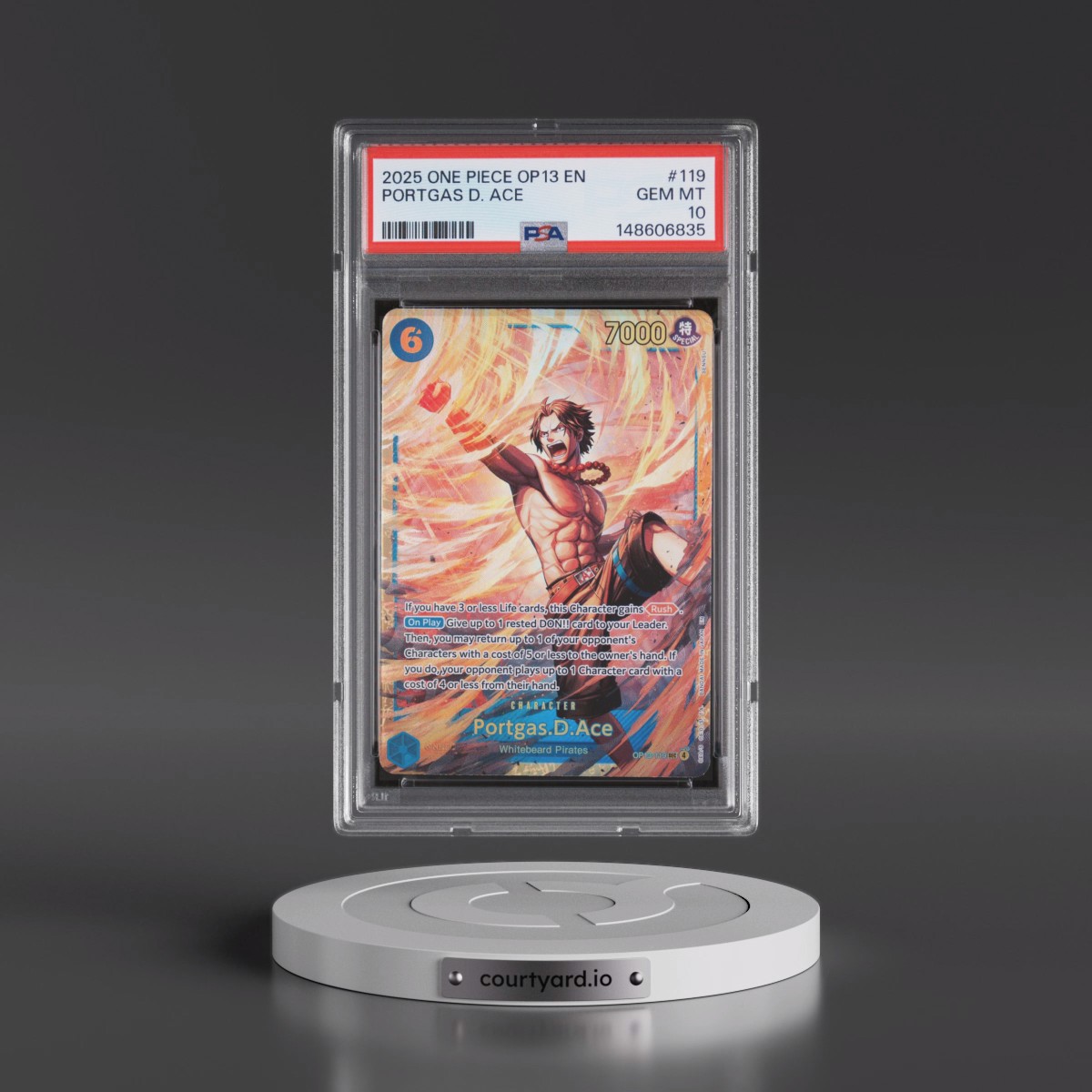 2025 One Piece OP13-Carrying on His Will #119 Portgas D. Ace (PSA 10 GEM MINT)