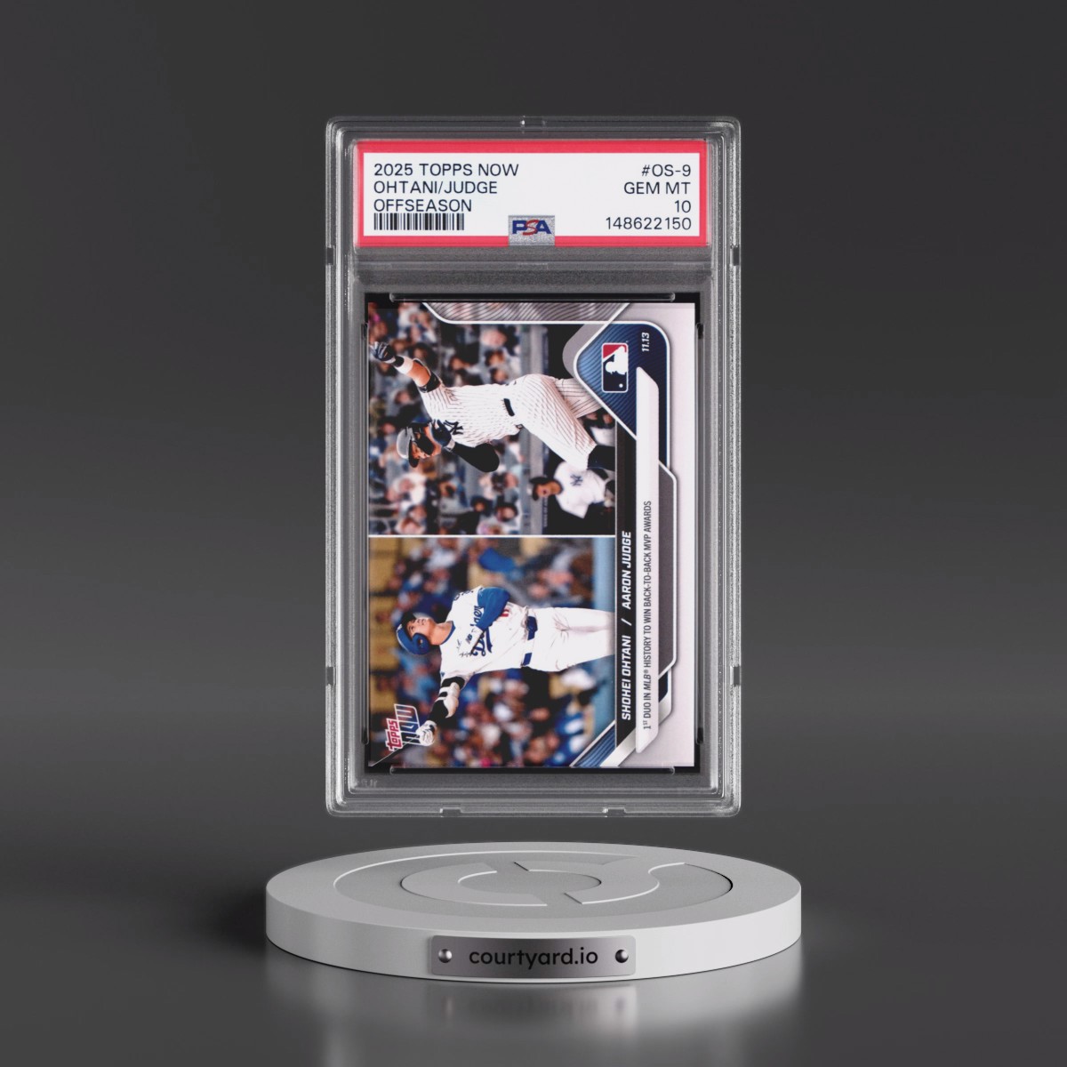2025 Topps Now Offseason #OS-9 Aaron Judge/Shohei Ohtani (PSA 10 GEM MINT)