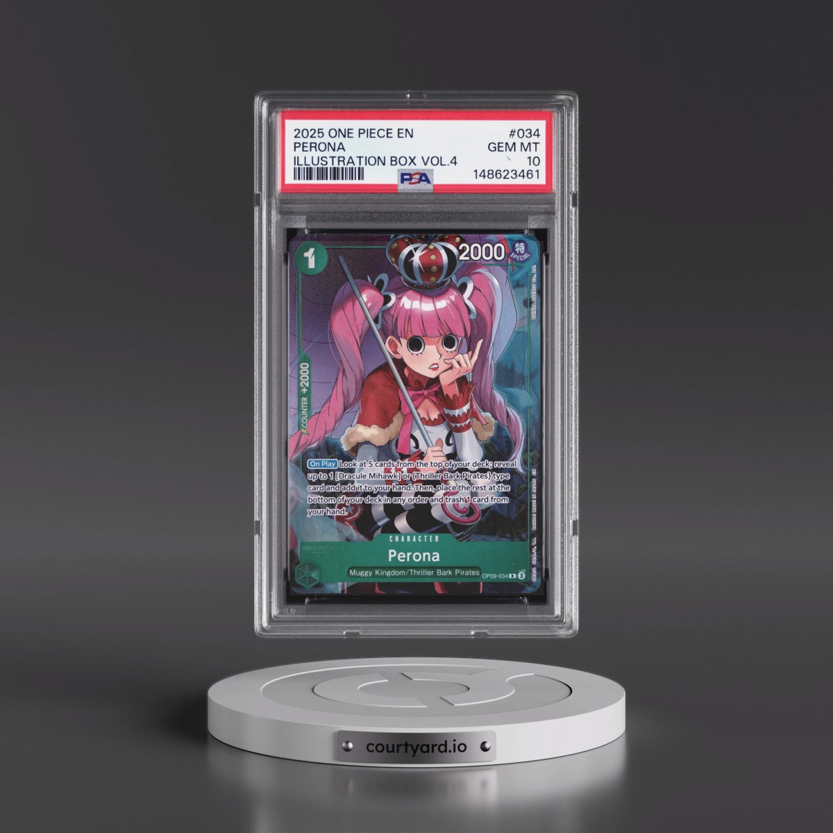 2025 One Piece Promos #034 Perona - Illustration Box Vol.4 (PSA 10 GEM MINT)