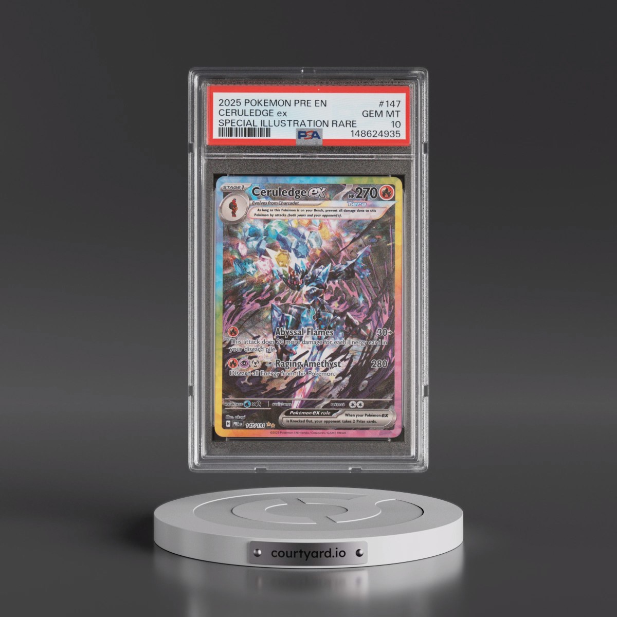 2025 Pokémon Pre EN-Prismatic Evolutions #147 Ceruledge EX - Holo Special Illustration Rare (PSA 10 GEM MINT)