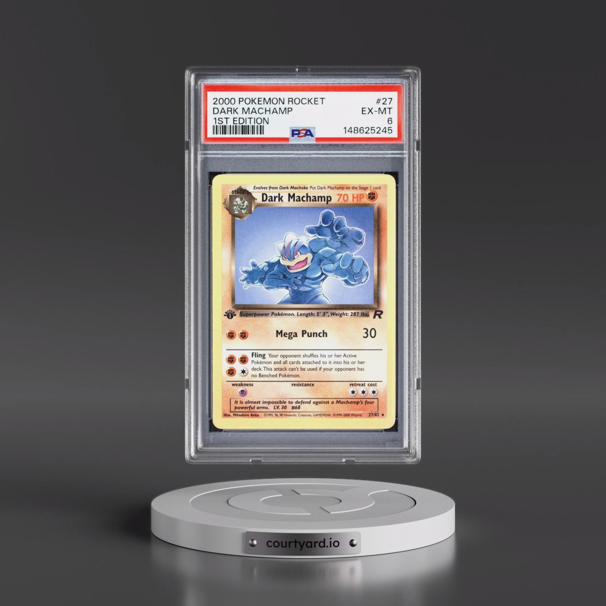 2000 Pokémon Rocket #27 Dark Machamp - 1st Edition (PSA 6 EX-MT)