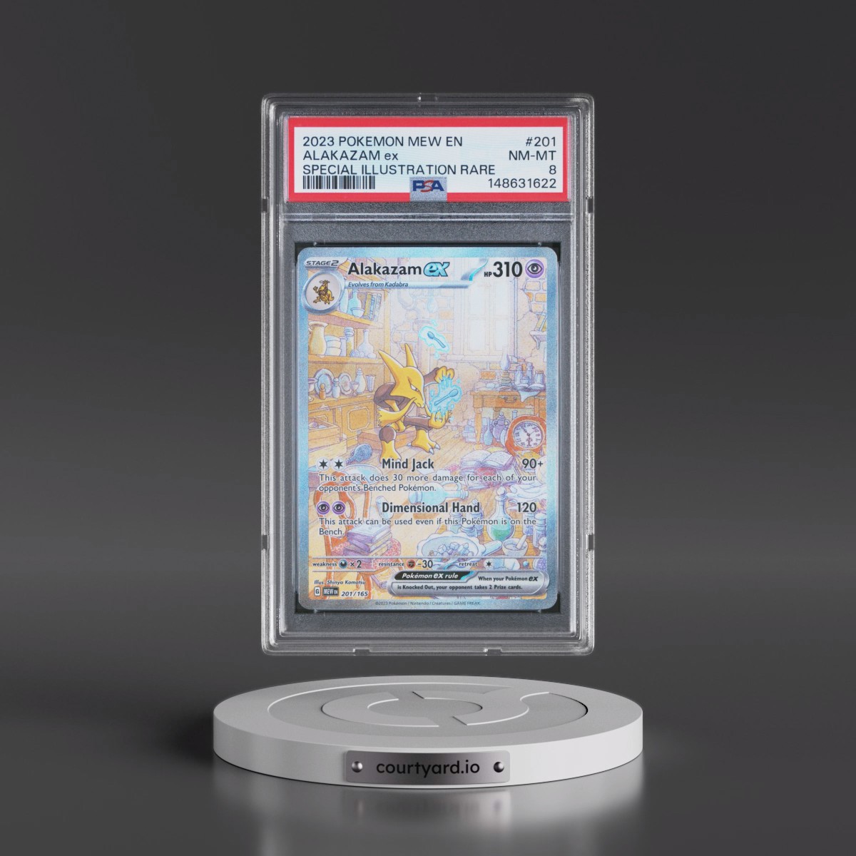 2023 Pokémon Mew EN-151 #201 Alakazam EX - Holo Special Illustration Rare (PSA 8 NM-MT)