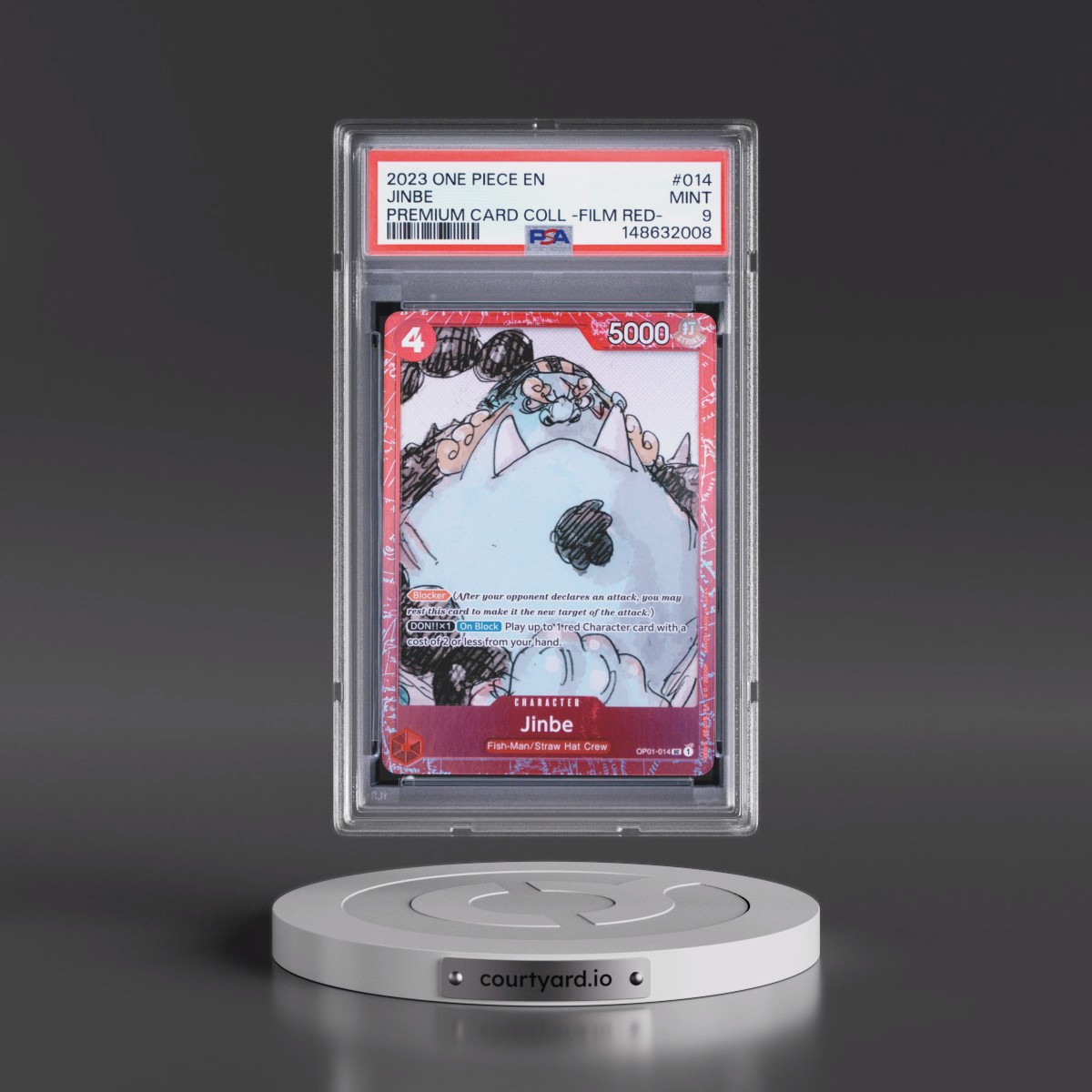 2023 One Piece Premium Card Collection -One Piece Film Red #014 Jinbe (PSA 9 MINT)