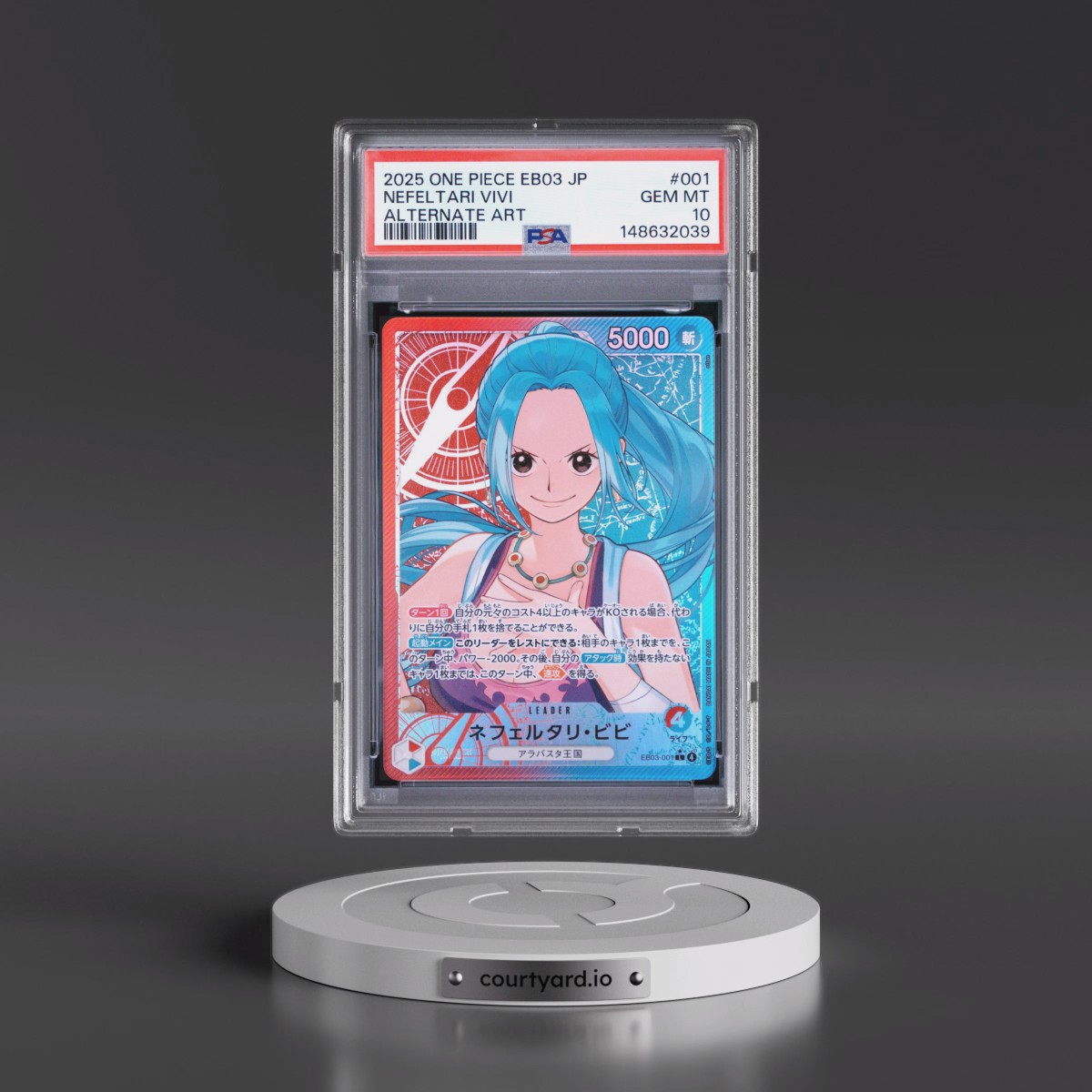 2025 One Piece Japanese EB03-Extra Booster -One Piece Heroines Edition #001 Nefeltari Vivi - Alternate Art (PSA 10 GEM MINT)