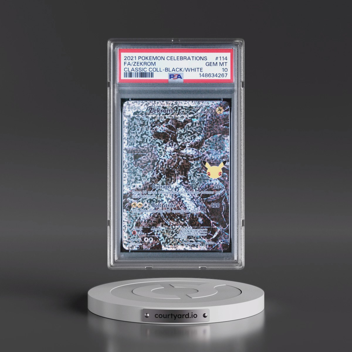 2021 Pokémon Celebrations Classic Collection #114 Zekrom - Full Art (PSA 10 GEM MINT)