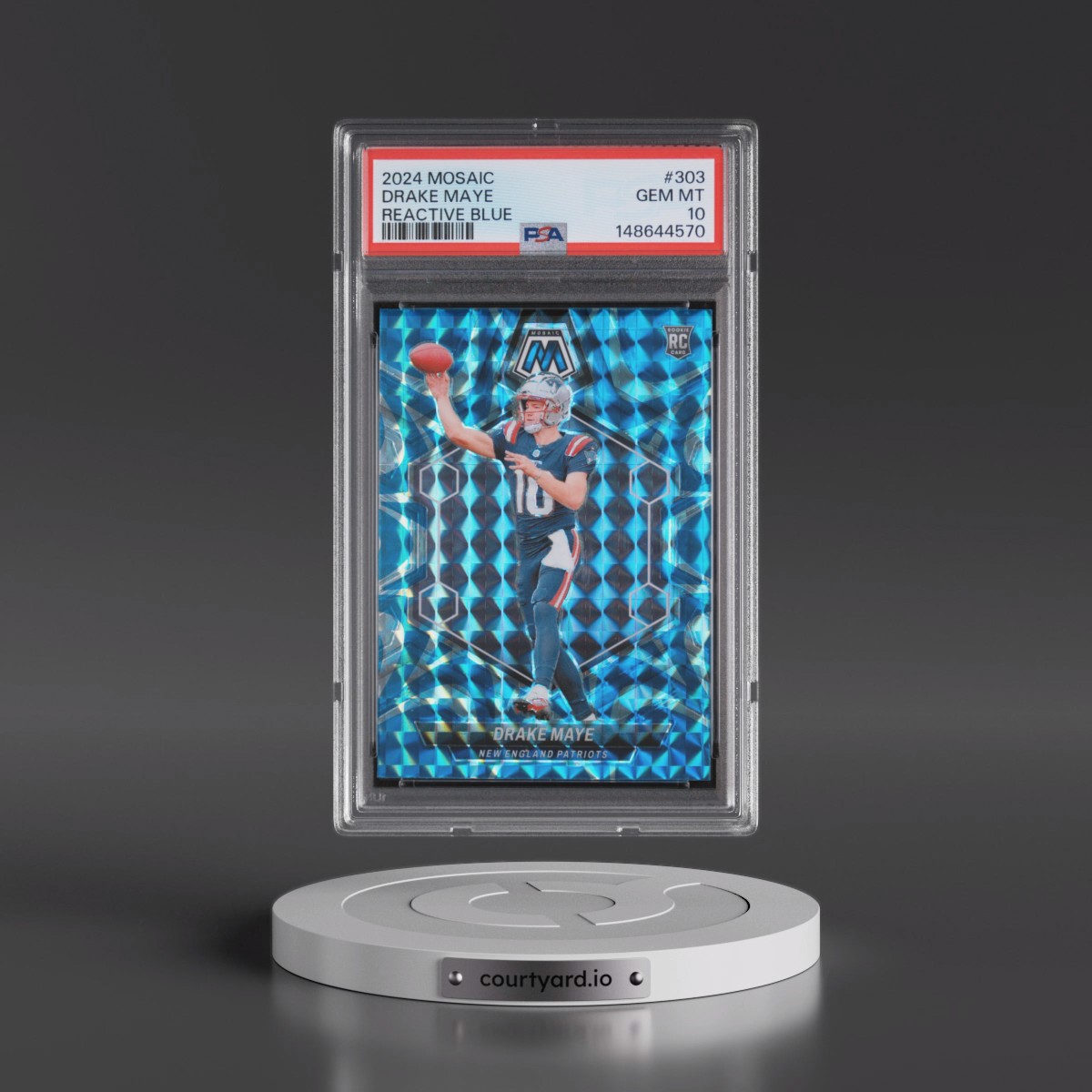 2024 Panini Mosaic Drake Maye - Reactive Blue #303 PSA 10