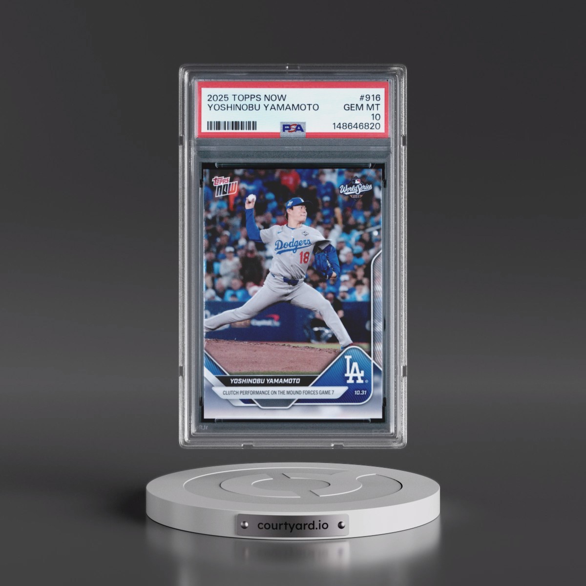 2025 Topps Now #916 Yoshinobu Yamamoto (PSA 10 GEM MINT)