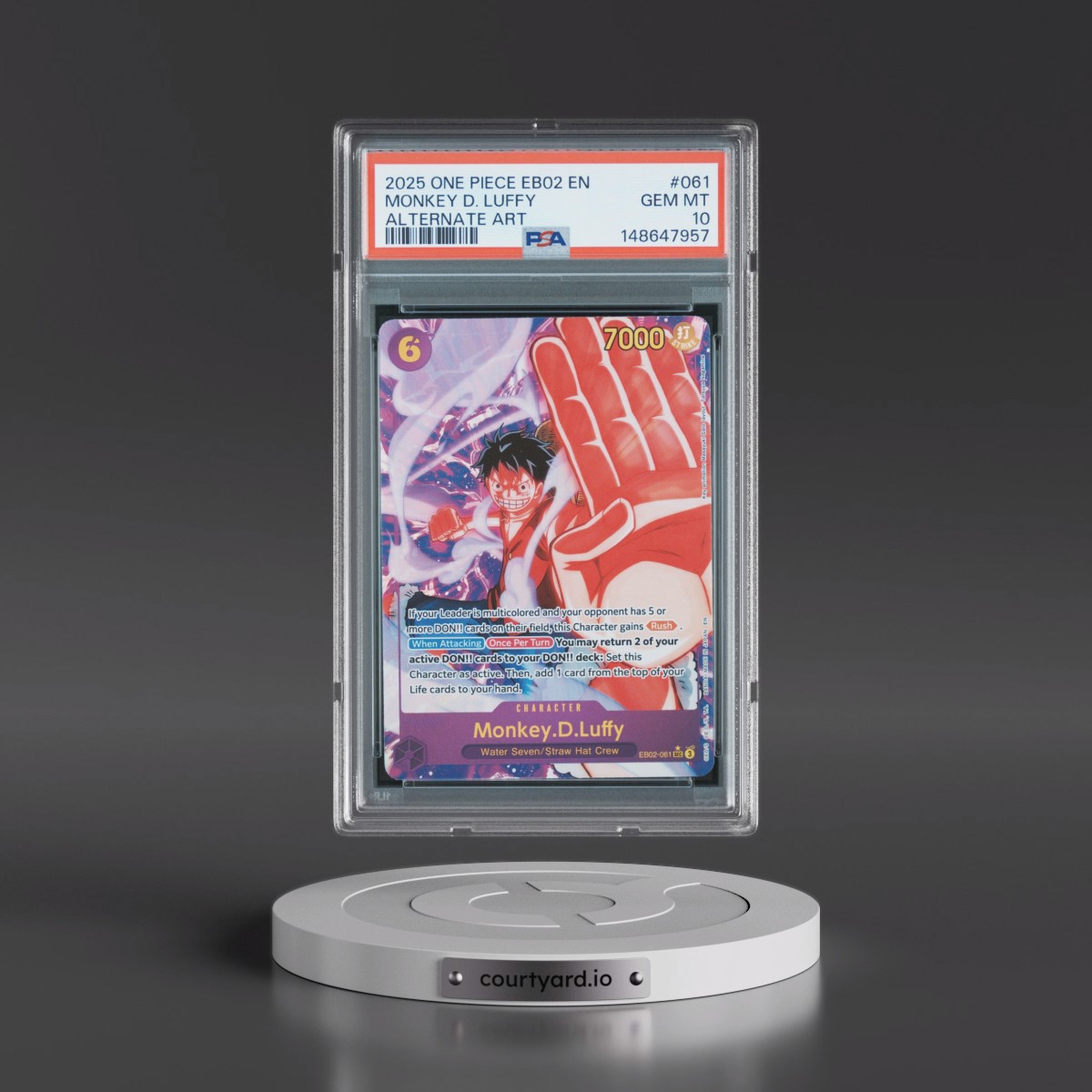 2025 One Piece EB02-Extra Booster -Anime 25th Collection #061 Monkey D. Luffy - Alternate Art (PSA 10 GEM MINT)