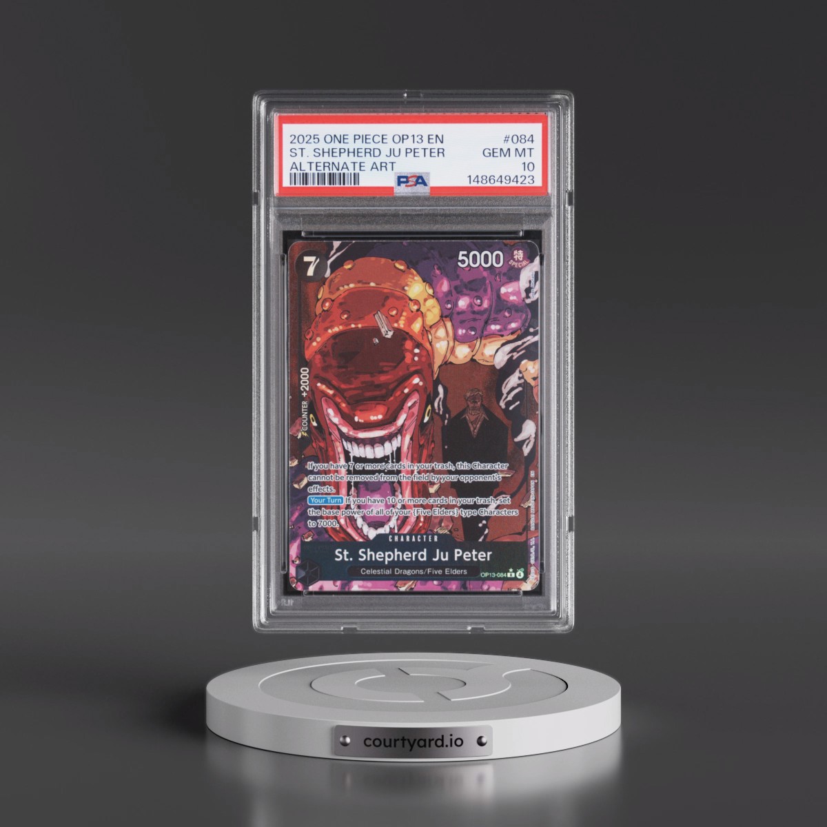 2025 One Piece OP13-Carrying on His Will #084 St. Shepherd JU Peter - Alternate Art (PSA 10 GEM MINT)