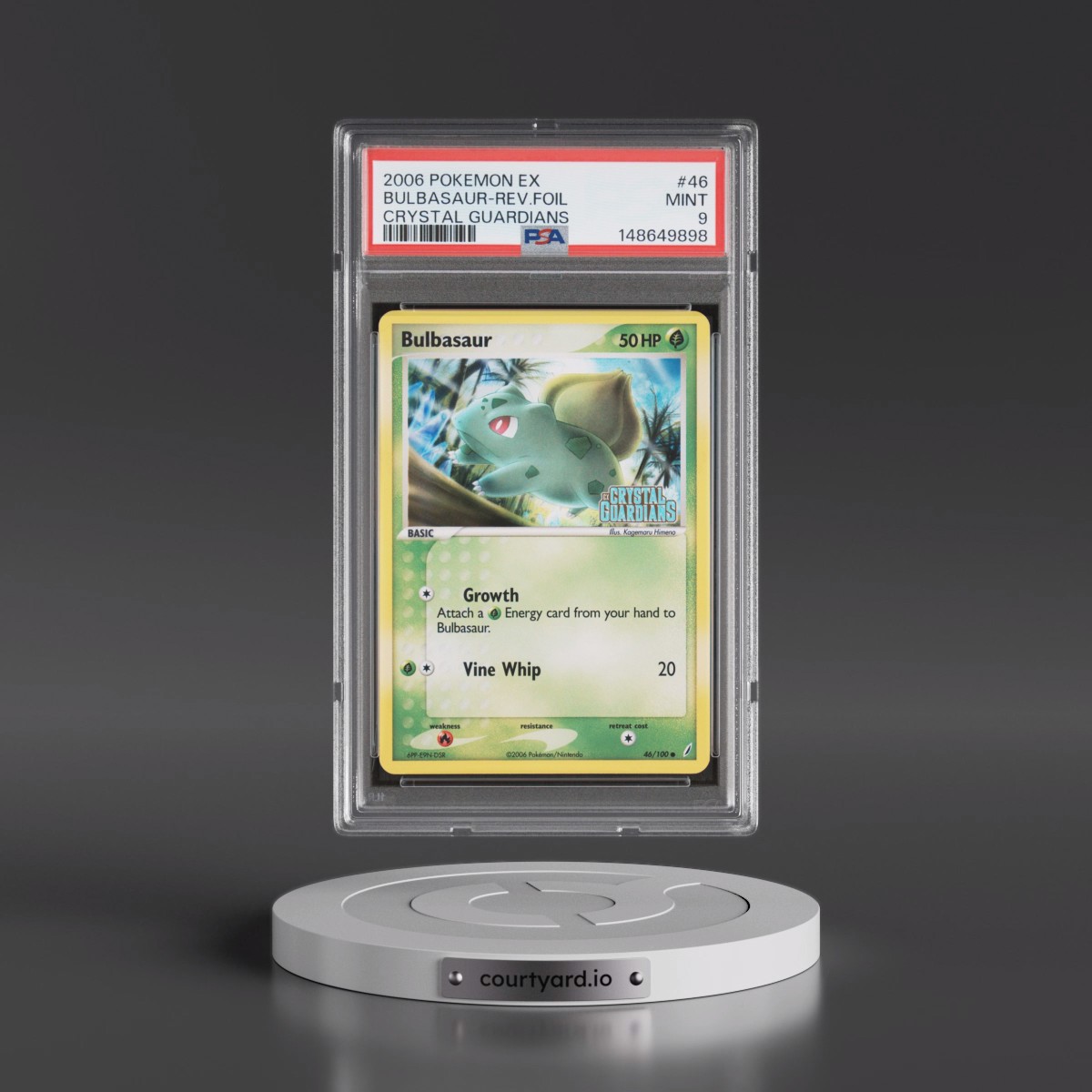 2006 Pokémon EX Crystal Guardians #46 Bulbasaur - Reverse Foil (PSA 9 MINT)