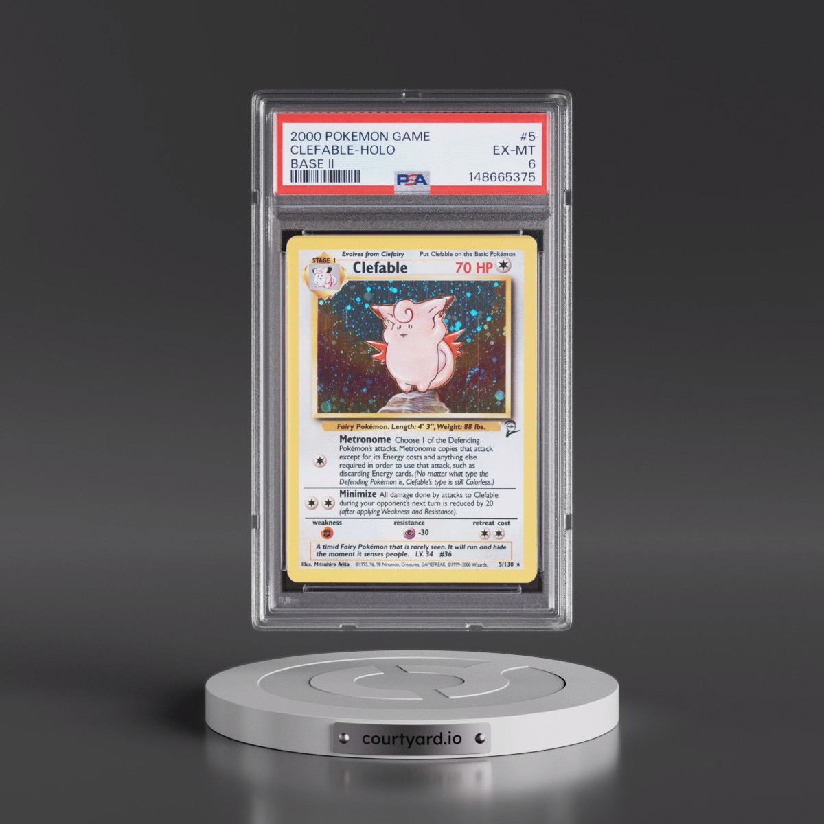 2000 Pokémon Game Base II #5 Clefable - Holo (PSA 6 EX-MT)