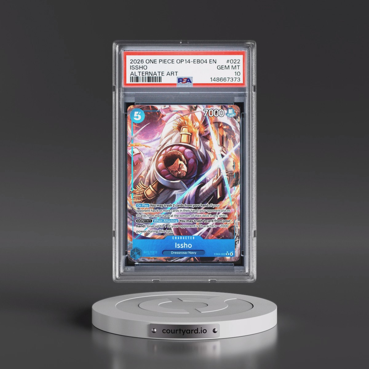 2026 One Piece OP14-EB04-the Azure Sea's Seven #022 Issho - Alternate Art (PSA 10 GEM MINT)